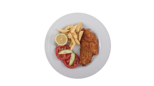 escalope con papas fritas